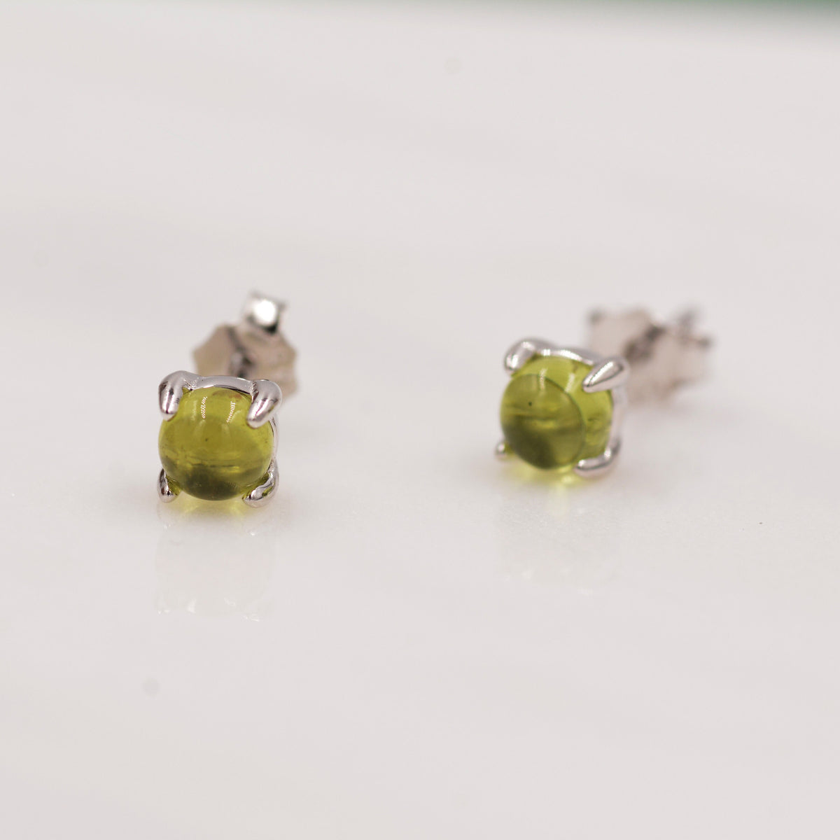 Tiny Peridot Stud Earrings