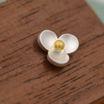 Flower stud earrings in Sterling Silver, Three Petal Flower Earrings, Blossom Stud, Nature Inspired