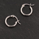 Pair of Minimalist Huggie Hoop Earrings in Sterling Silver, Plain Hoop Earrings , Two Sizes Available, Simple Hoop Earrings