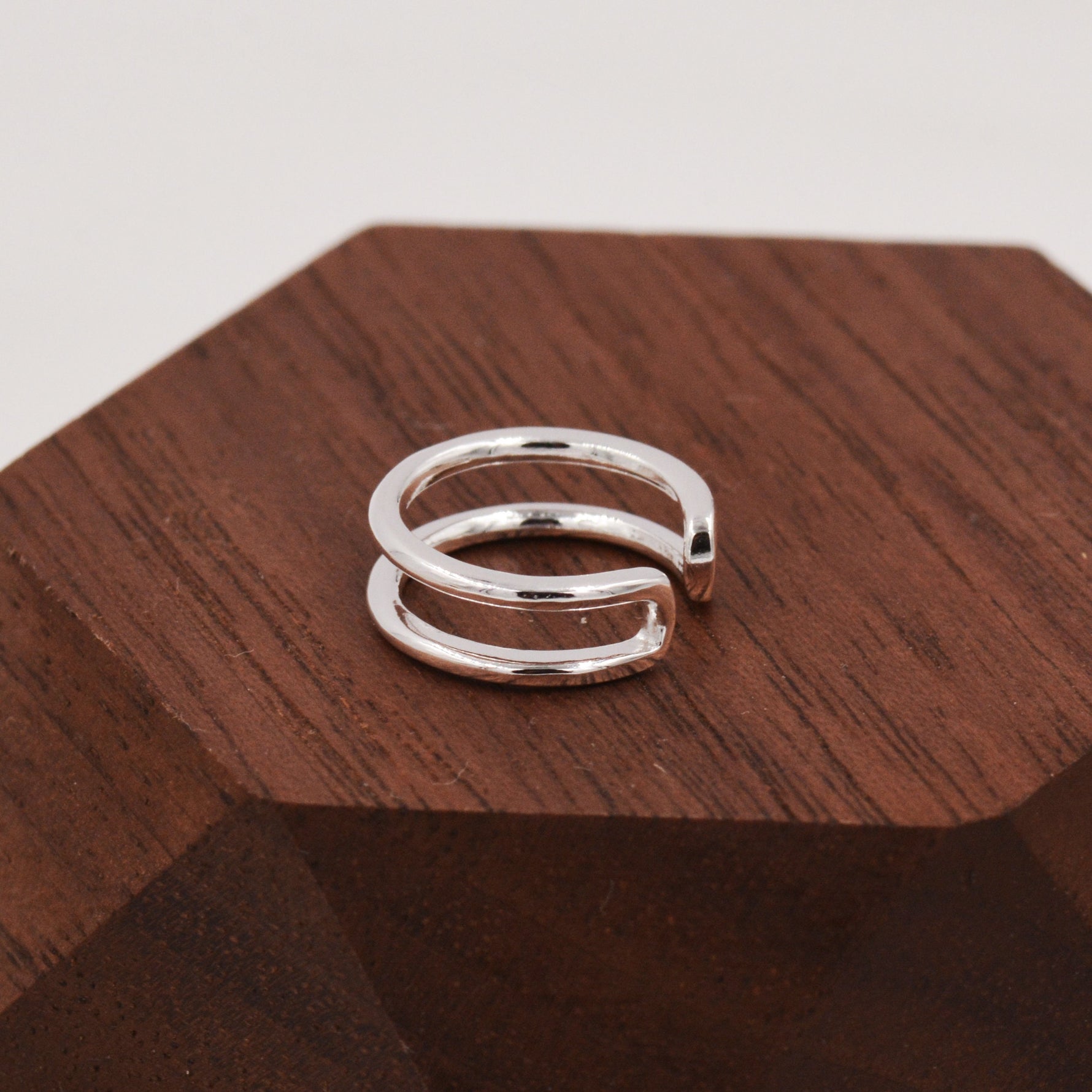 Minimalist Sterling Silver Ear Cuff, Double Bar Ear Cuff, Simple and Minimalist