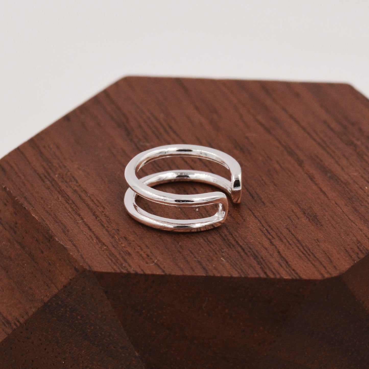 Minimalist Sterling Silver Ear Cuff, Double Bar Ear Cuff, Simple and Minimalist