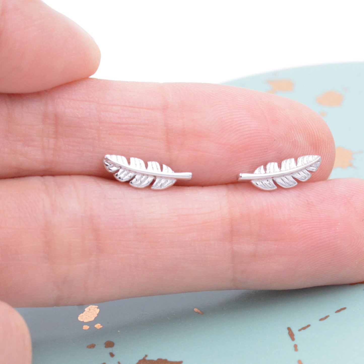 Sterling Silver Dainty Little Feather Stud Earrings - Silver or Gold, Cute, Fun, Whimsical and Pretty Jewellery