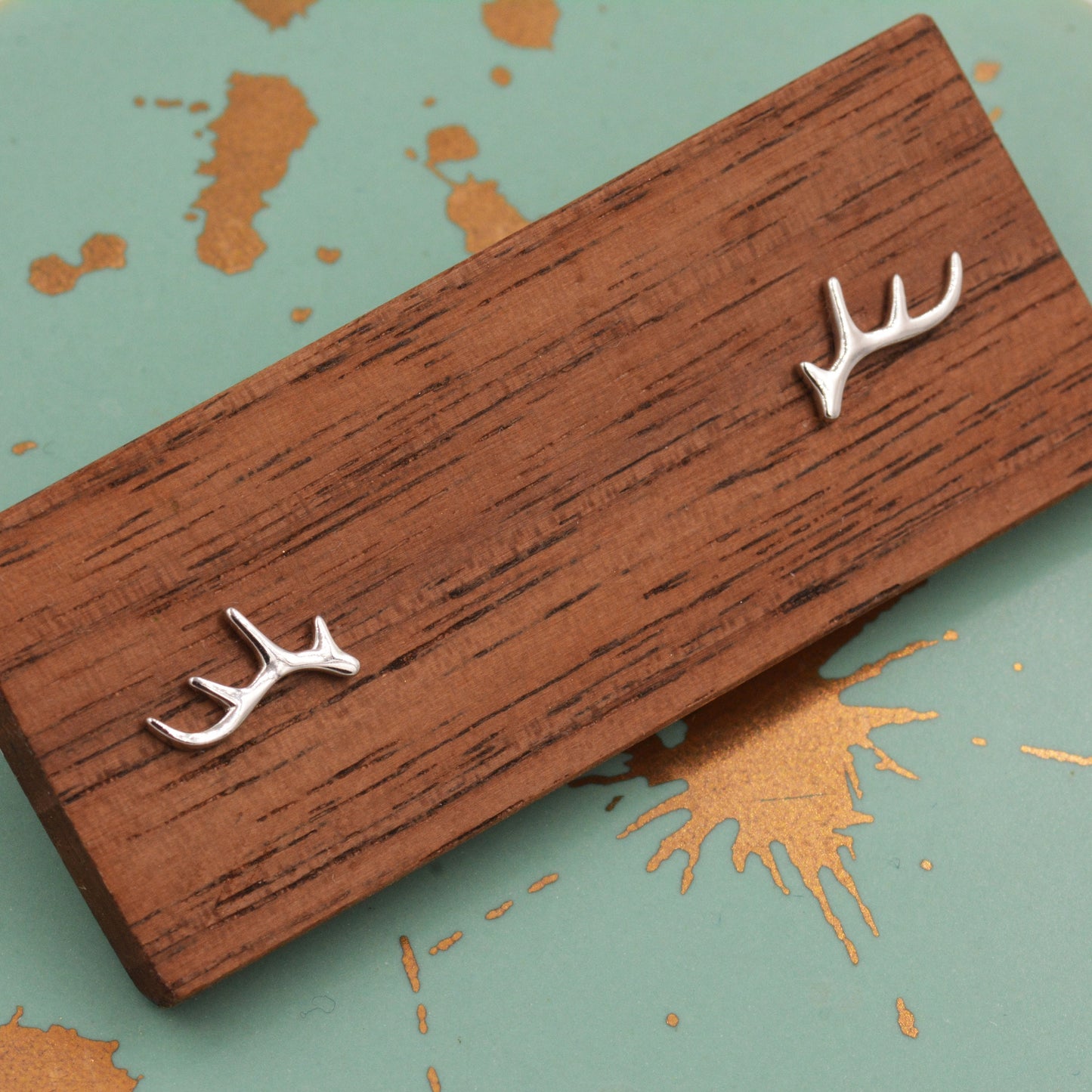 Stag Deer Antler Stud Earrings in Sterling Silver - Cute, Fun, Whimsical and Pretty Jewellery