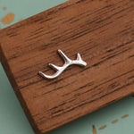 Stag Deer Antler Stud Earrings in Sterling Silver - Cute, Fun, Whimsical and Pretty Jewellery