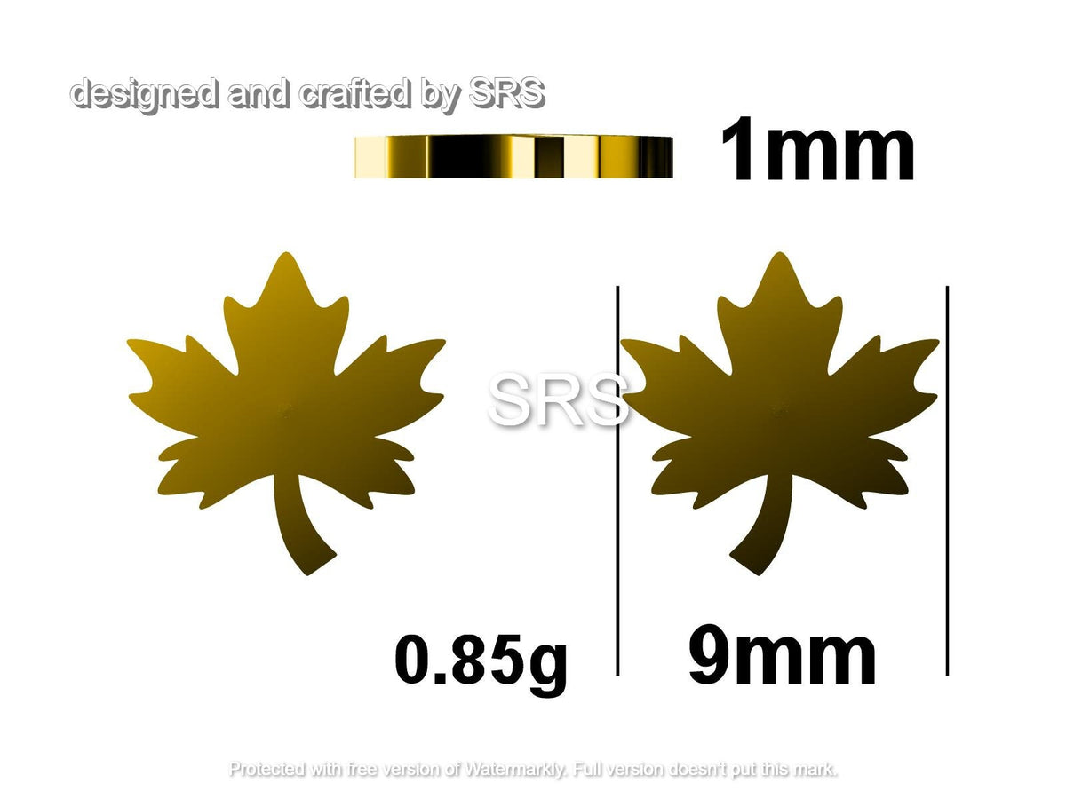 Maple Leaf Stud Earrings in Sterling SilverNature Inspired Flower Earrings -Leaf Earrings, Silver Gold or Rose Gold, Fun, Whimsical