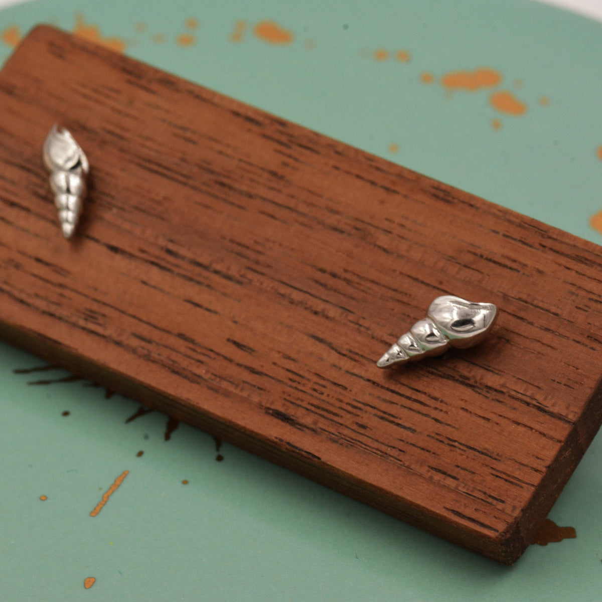 Seashell Earrings in Sterling Silver - Petite Auger Shell Stud - Silver or Gold or Rose Gold, Pointy Shell - Sea, Ocean, Cute,