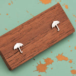 Umbrella Stud Earrings in Sterling Silver - Weather Earrings - Cute, Fun, Whimsical