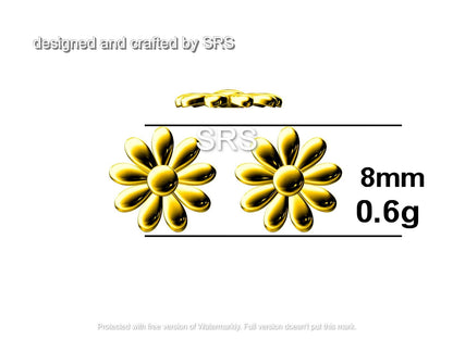 Little Daisy Flower Screw Back Earrings in Sterling Silver - Cute Flower Blossom Earrings - Fun, Whimsical