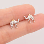 Dainty Camel Stud Earrings in Sterling Silver - Cute Fun, Whimsical
