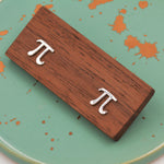 Sterling Silver Pi Stud Earrings - Mathematical Earrings, Silver, Gold or Rose Gold, Math, Geeky, Fun, Cute Fun, Whimsical