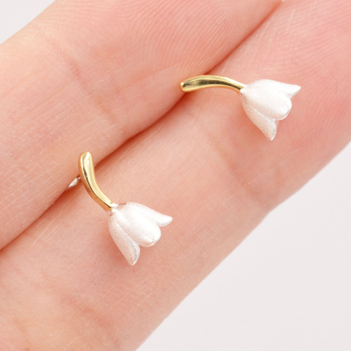 Lily of the Valley Flower Stud Earrings