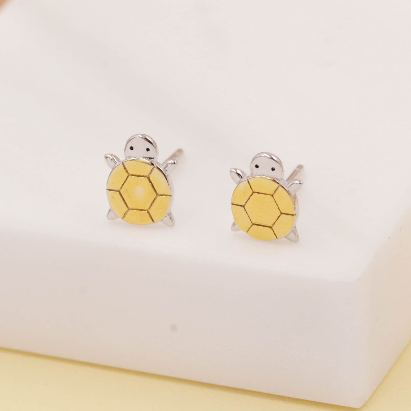 Cute Little Turtle Stud Earrings in Sterling Silver - Animal Stud Earrings  - Nature Inspired  - Cute,  Fun, Whimsical