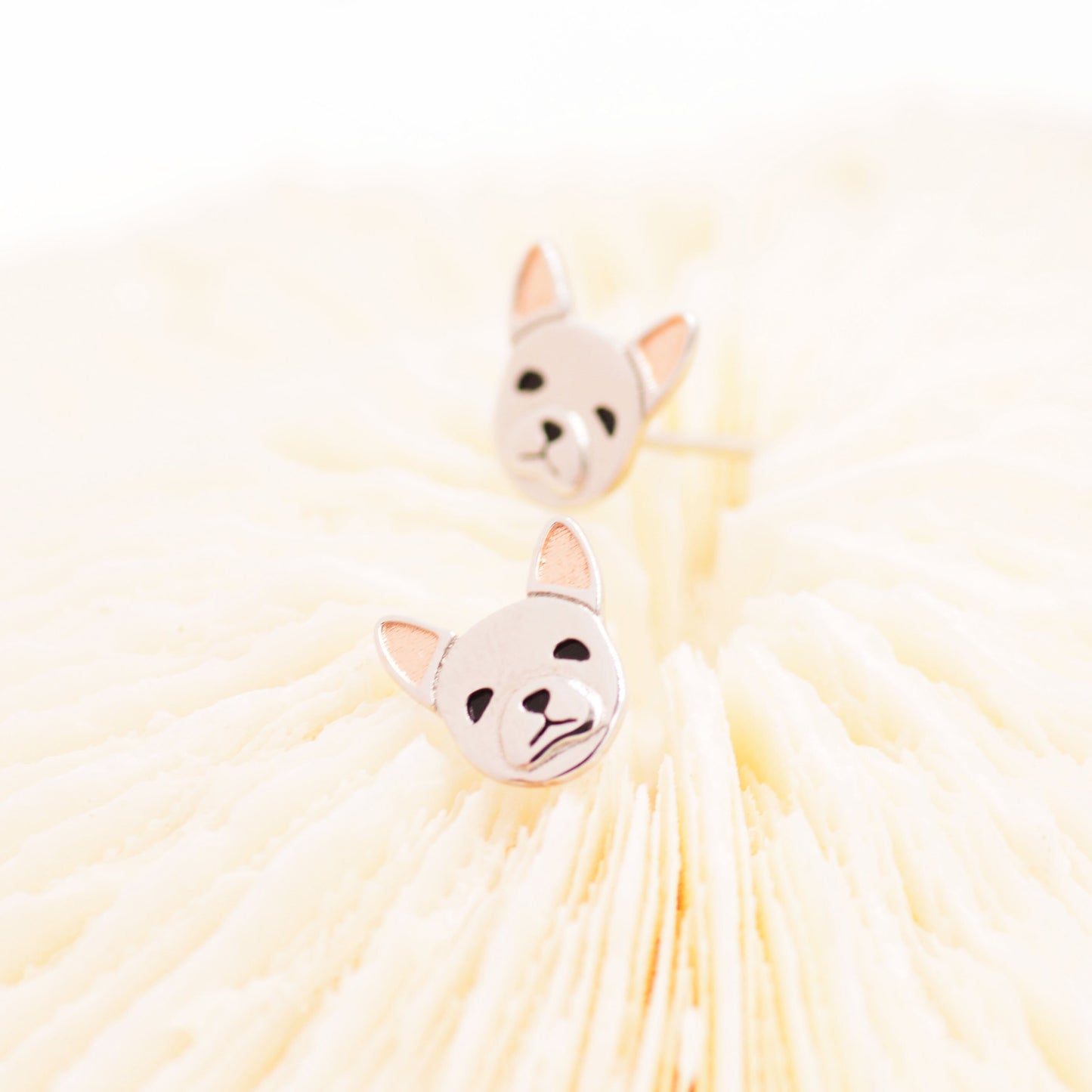 French Bulldog Stud Earrings in Sterling Silver - Dog Stud Earrings  -Pet Lover - Cute,  Fun, Whimsical