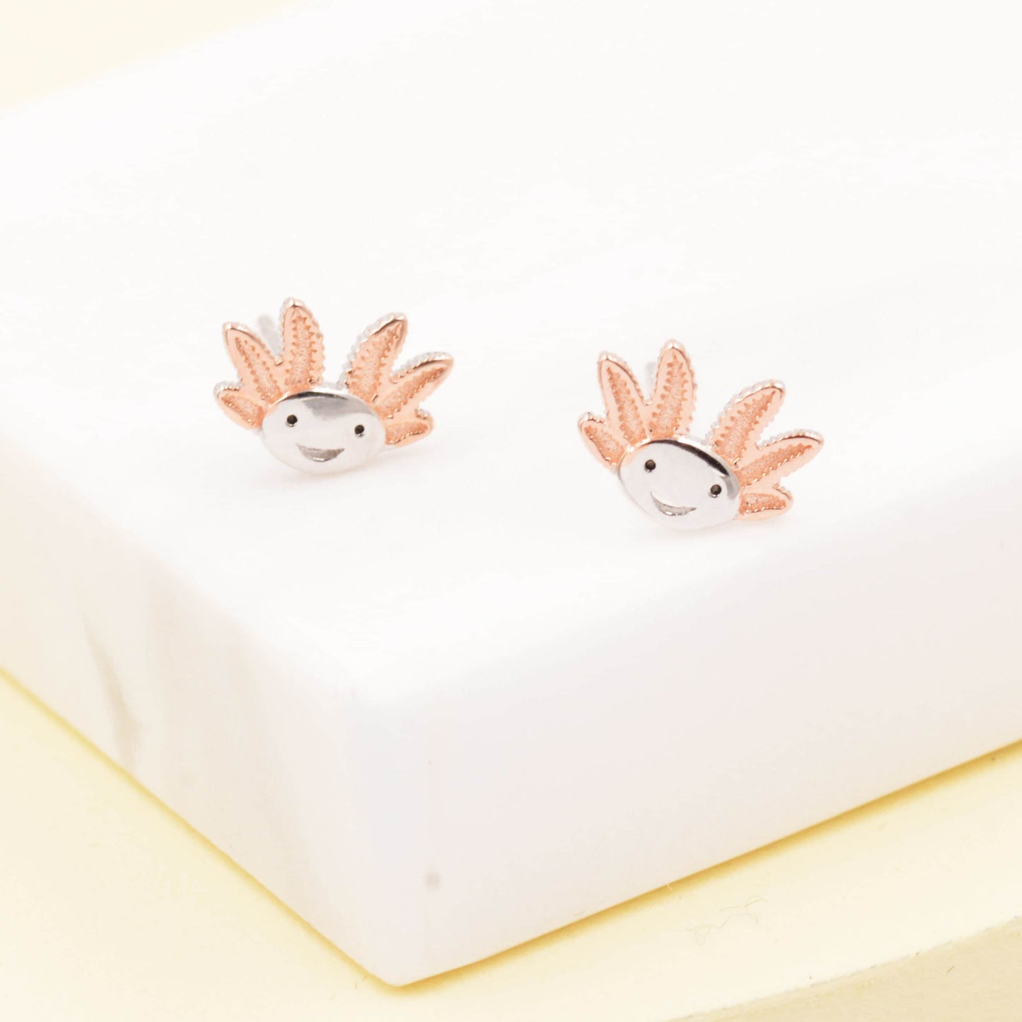 Axolotl Stud Earrings in Sterling Silver - Sea Creature Stud Earrings - Tiny Earrings - Pet Lover - Cute,  Fun, Whimsical