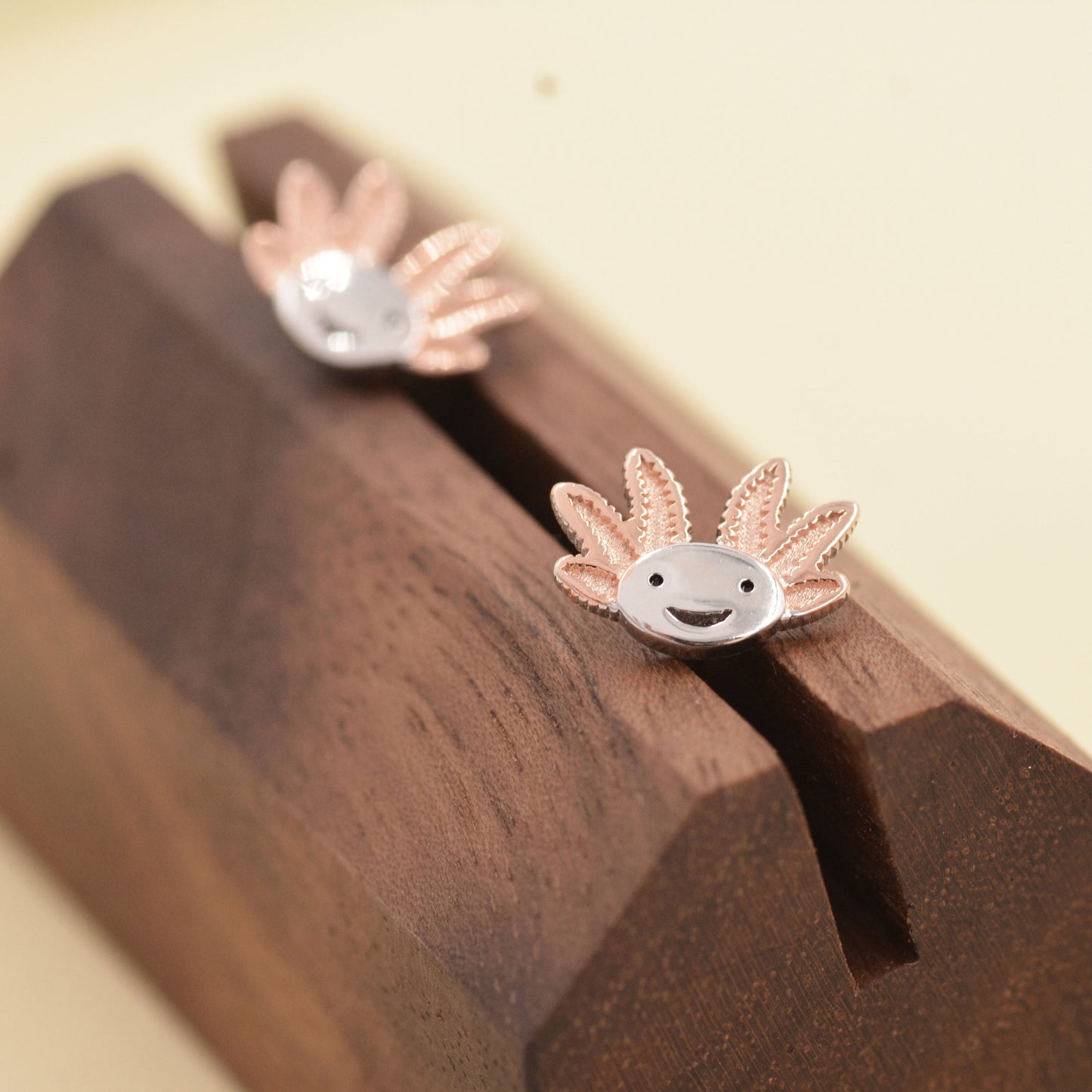 Axolotl Stud Earrings in Sterling Silver - Sea Creature Stud Earrings - Tiny Earrings - Pet Lover - Cute,  Fun, Whimsical