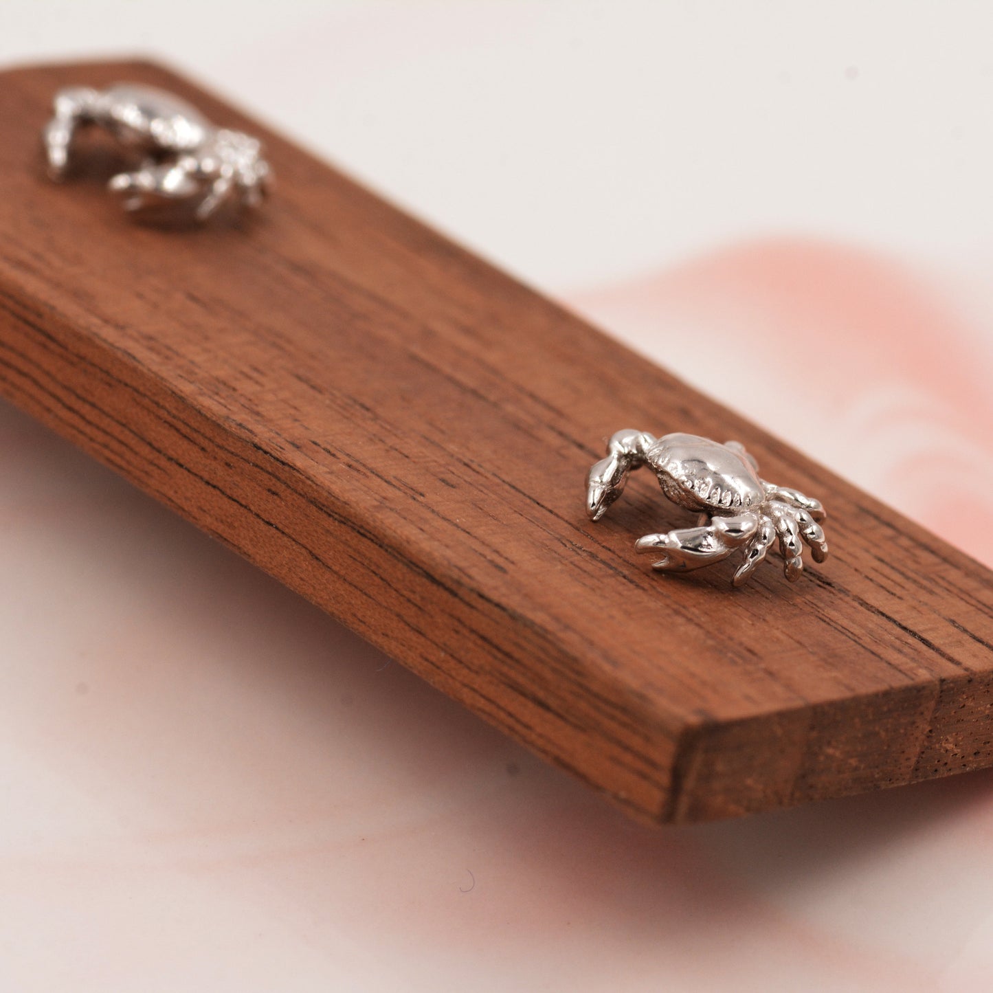 Crab Stud Earrings in Sterling Silver- 3D Crab - Seaside Memories - Sea Earrings - Ocean - Cute, Fun, Whimsical and Pretty Jewellery