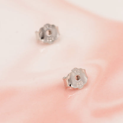 Dainty Forget-me-not Flower Stud Earrings in Sterling Silver - Floral Blossom Flower Stud Earrings -  Nature Inspired