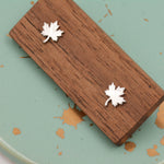 Maple Leaf Stud Earrings in Sterling SilverNature Inspired Flower Earrings -Leaf Earrings, Silver Gold or Rose Gold, Fun, Whimsical