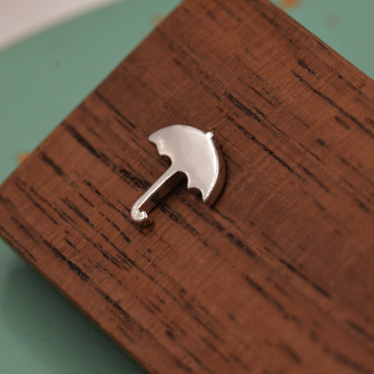 Umbrella Stud Earrings in Sterling Silver - Weather Earrings - Cute, Fun, Whimsical