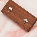 Umbrella Stud Earrings in Sterling Silver - Weather Earrings - Cute, Fun, Whimsical