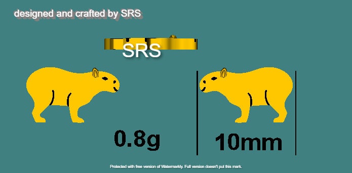 Capybara Stud Earrings in Sterling Silver - Cute Animal Earrings - Pantanal Animal - Fun, Whimsical