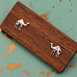 Dainty Camel Stud Earrings in Sterling Silver - Cute Fun, Whimsical
