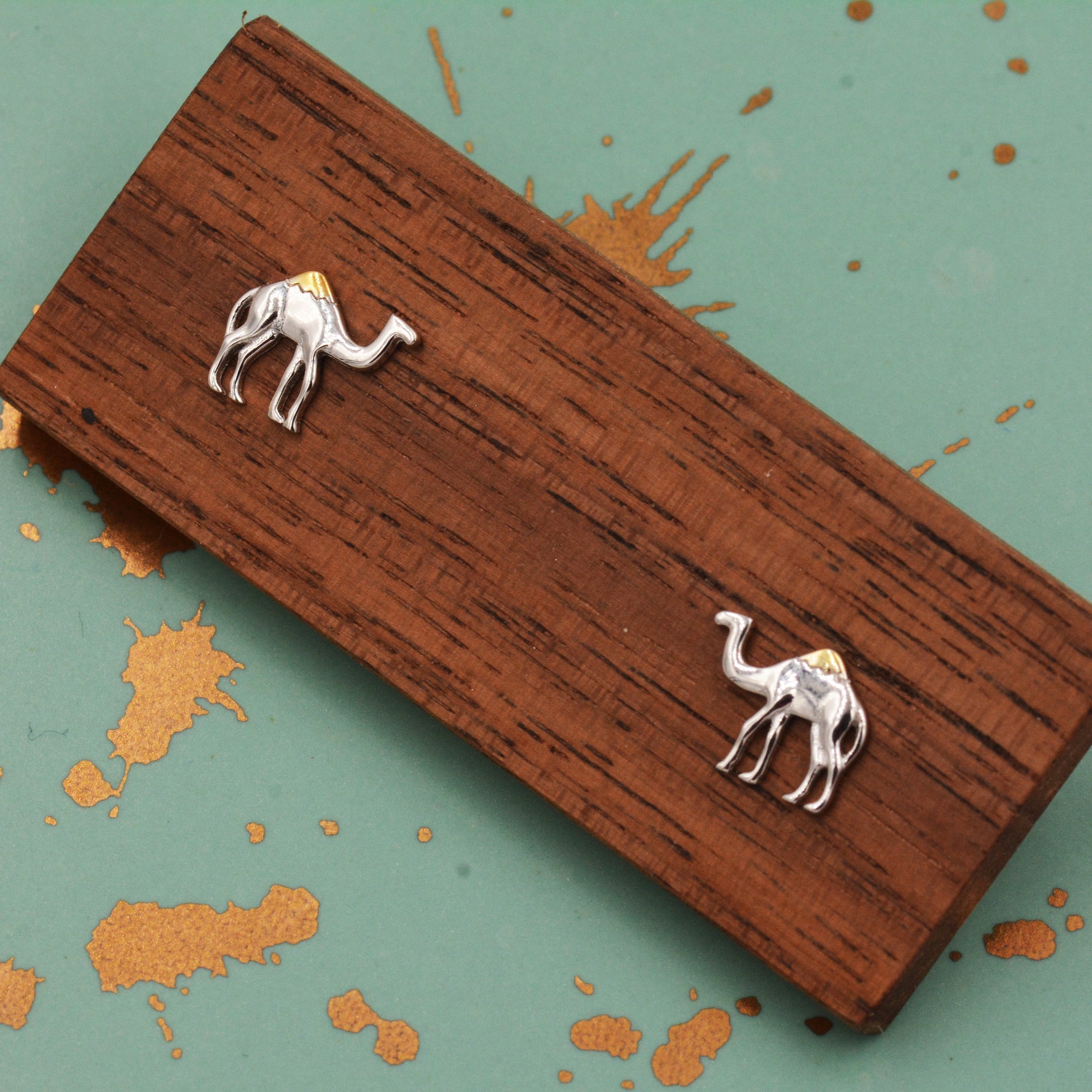 Dainty Camel Stud Earrings in Sterling Silver - Cute Fun, Whimsical