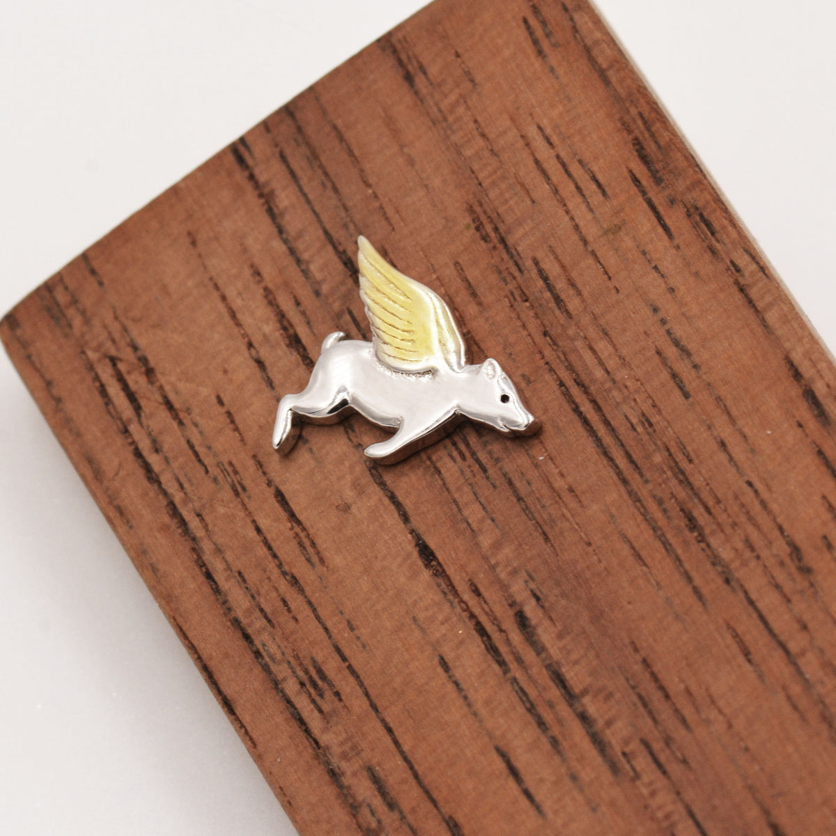 Flying Pig Stud Earrings in Sterling Silver - Pigs Can Fly - Farm Animal Stud Earrings - Cute, Fun, Whimsical