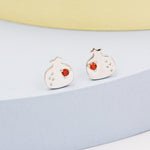 Pomegranate Fruit Stud Earrings in Sterling Silver - Fruit Earrings - Cute Fruit Earrings - Cute, Fun, Whimsical