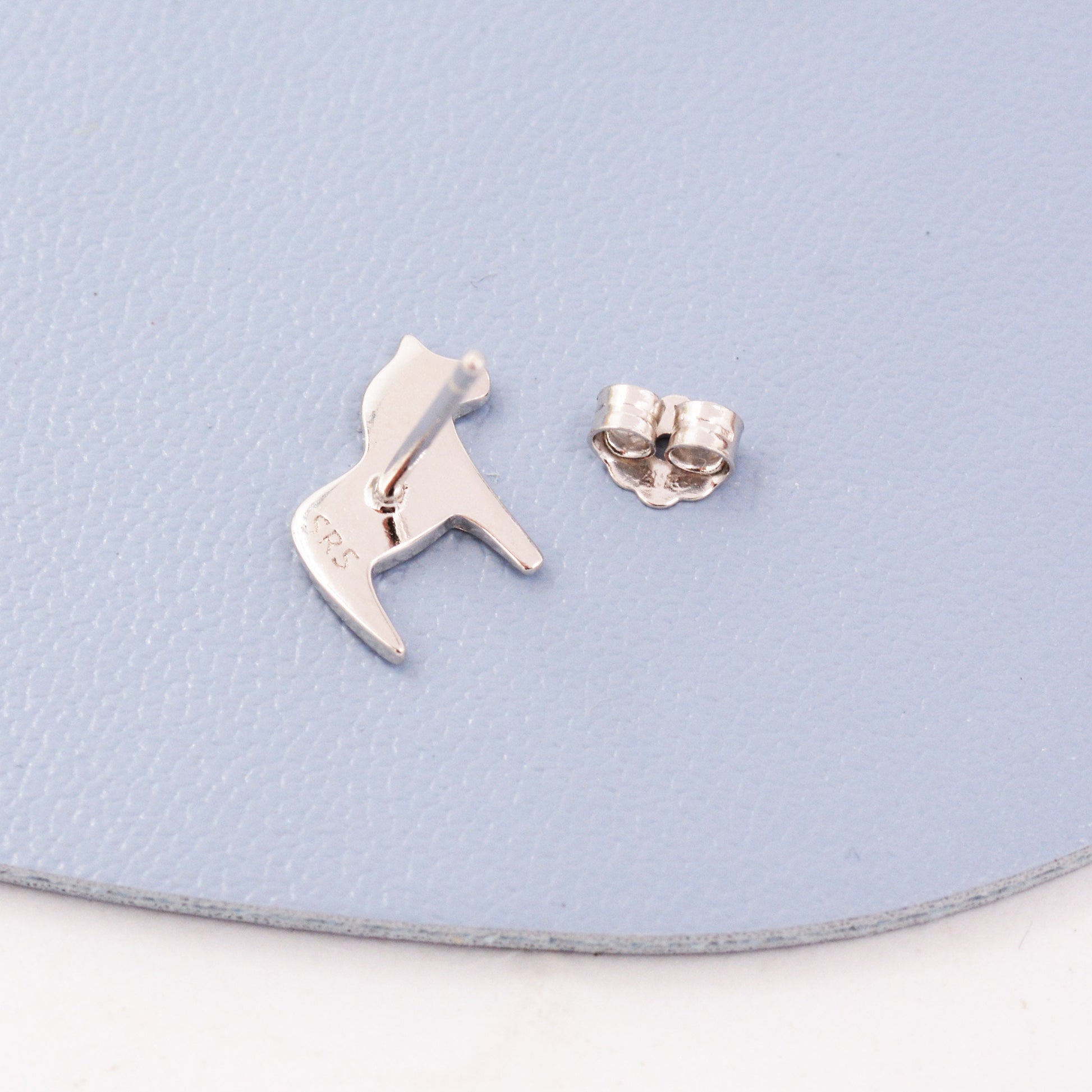 Dainty Dala Horse Stud Earrings in Sterling Silver - Nordic Style - Silver, Gold or Rose Gold, Swedish Design - Cute Animal Earrings - Fun