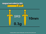 Tiny Little Dagger Sword 18G Screw Back Earrings in Sterling Silver