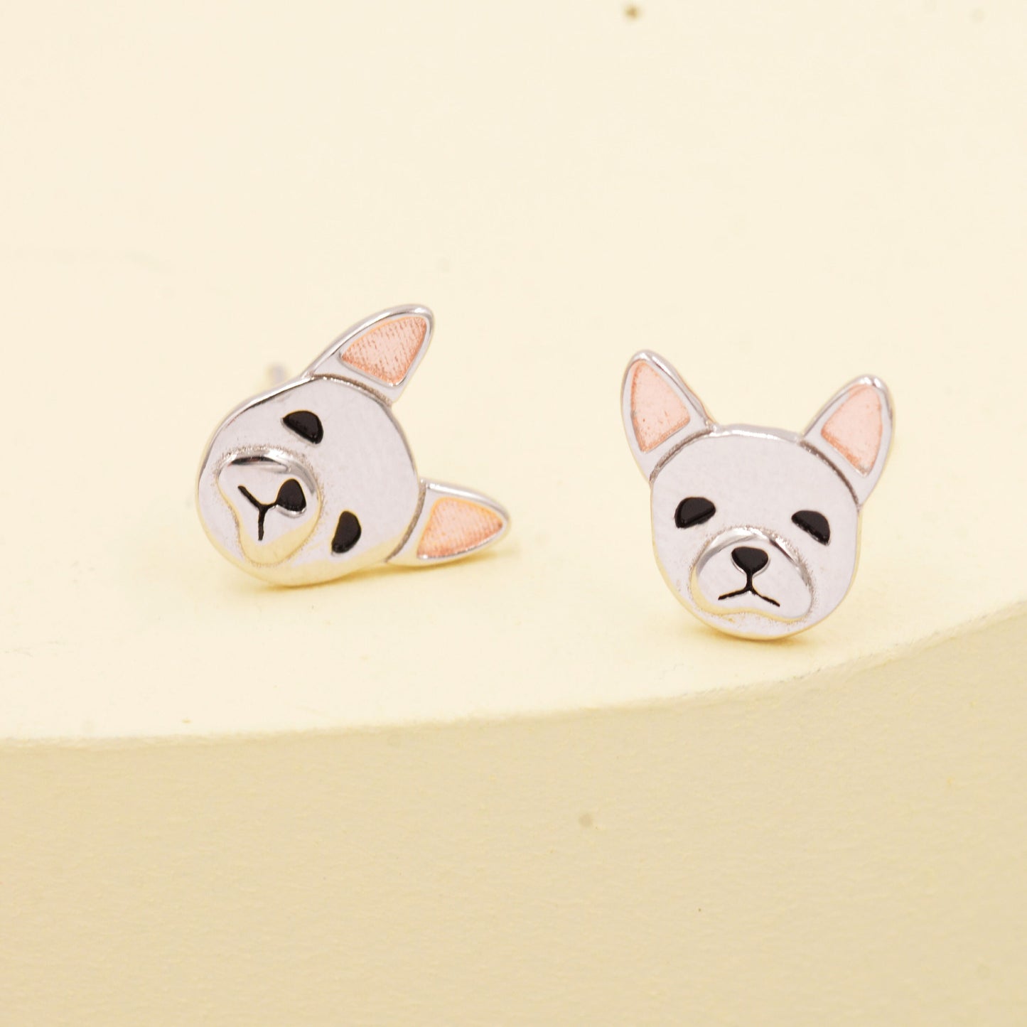 French Bulldog Stud Earrings in Sterling Silver - Dog Stud Earrings  -Pet Lover - Cute,  Fun, Whimsical