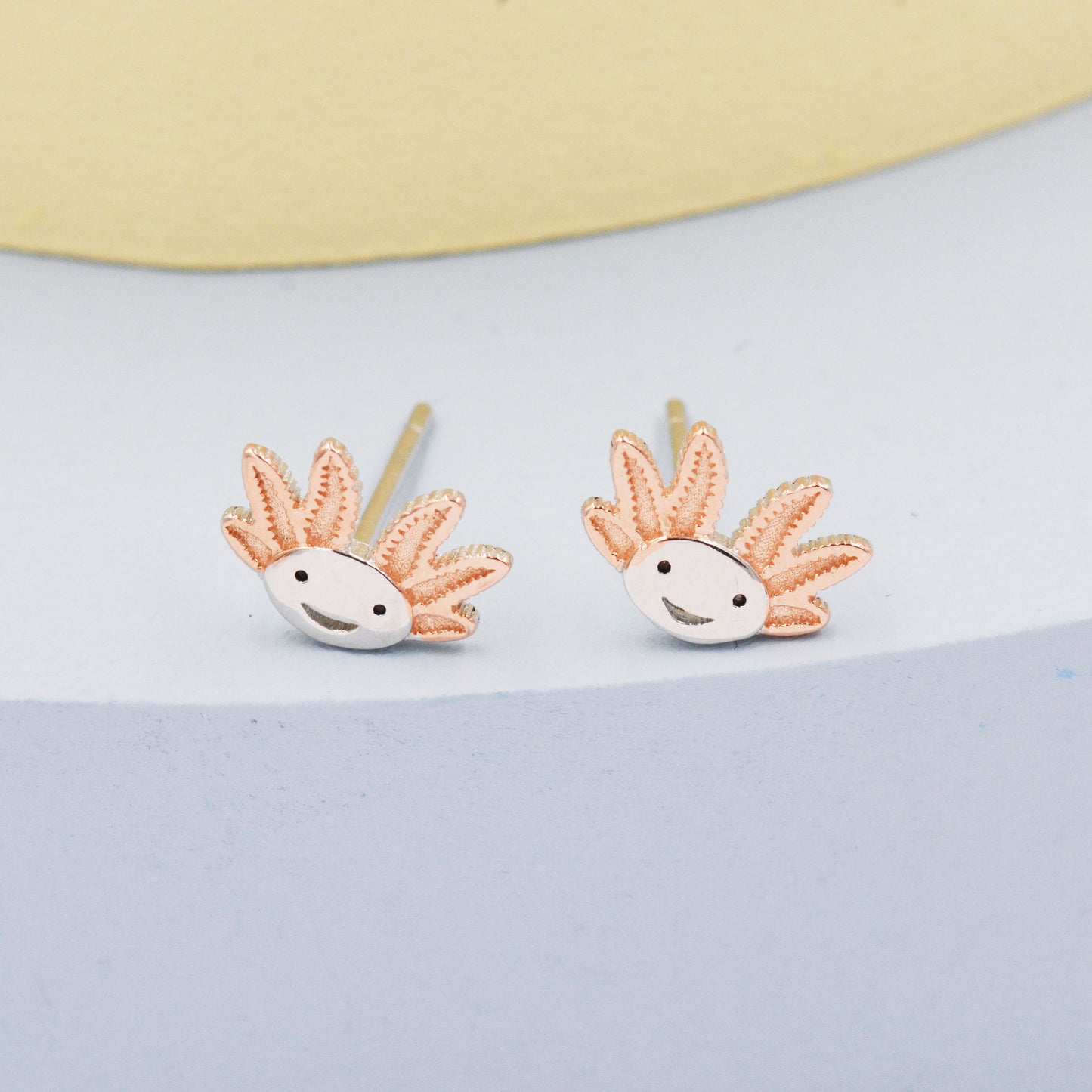 Axolotl Stud Earrings in Sterling Silver - Sea Creature Stud Earrings - Tiny Earrings - Pet Lover - Cute, Fun, Whimsical