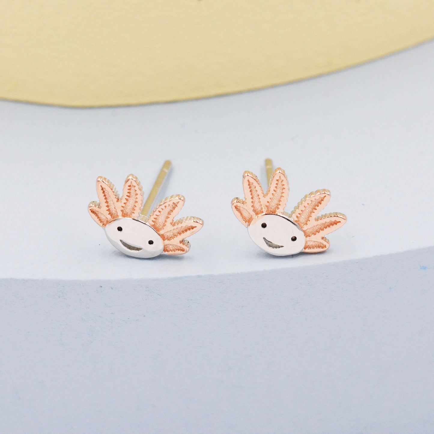 Axolotl Stud Earrings in Sterling Silver - Sea Creature Stud Earrings - Tiny Earrings - Pet Lover - Cute,  Fun, Whimsical