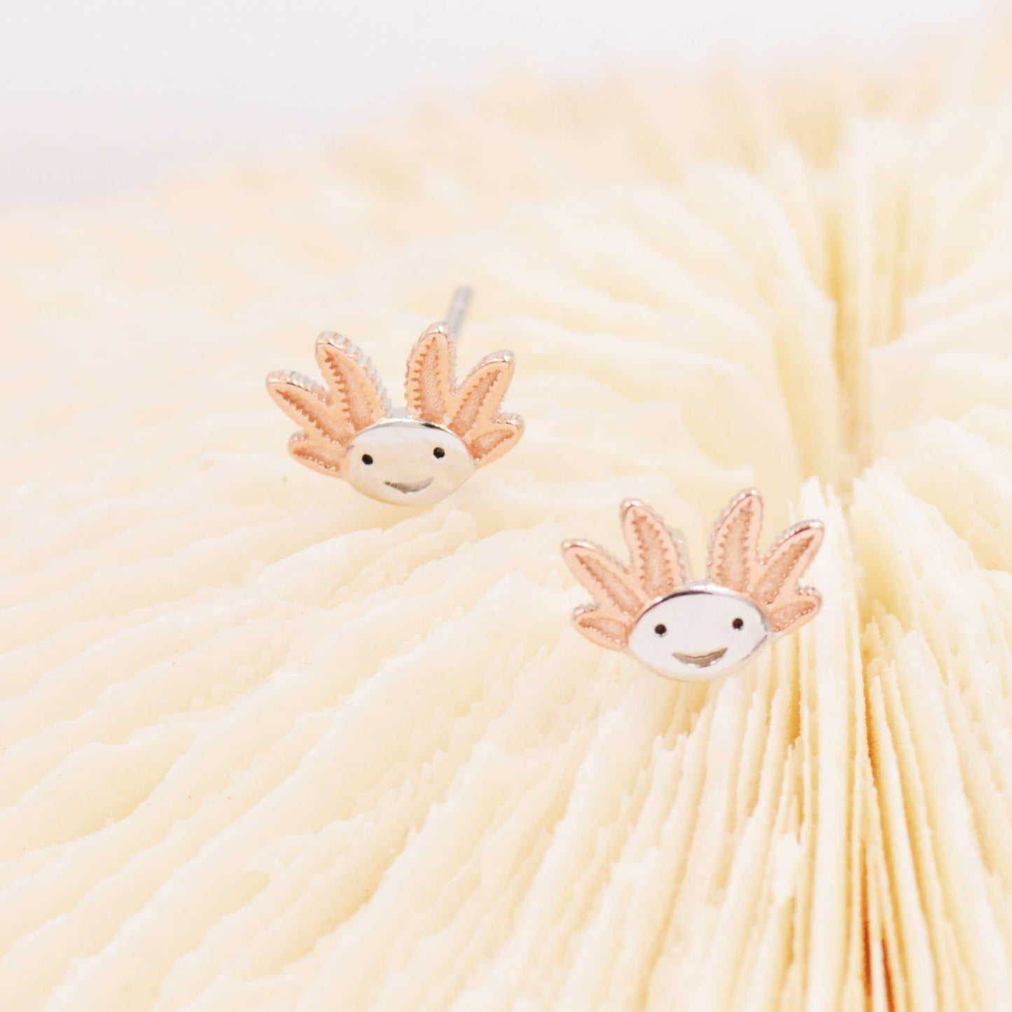 Axolotl Stud Earrings in Sterling Silver - Sea Creature Stud Earrings - Tiny Earrings - Pet Lover - Cute,  Fun, Whimsical