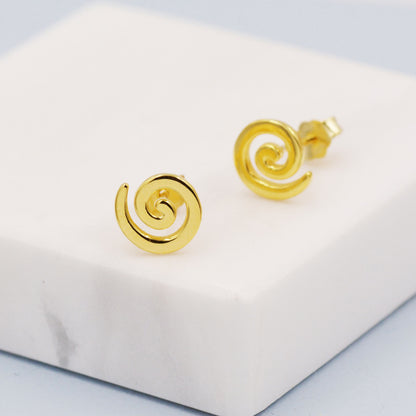 Koru Circle Spiral Stud Earrings in Sterling Silver - Infinity Swirl Earrings - New Zealand Māori Art Stud Earrings  - Kiwi Circle