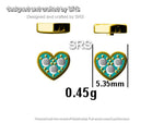Extra Tiny Opal Heart Stud Earrings in Sterling Silver - Gold, Rose Gold and Silver Petite Stud Earrings