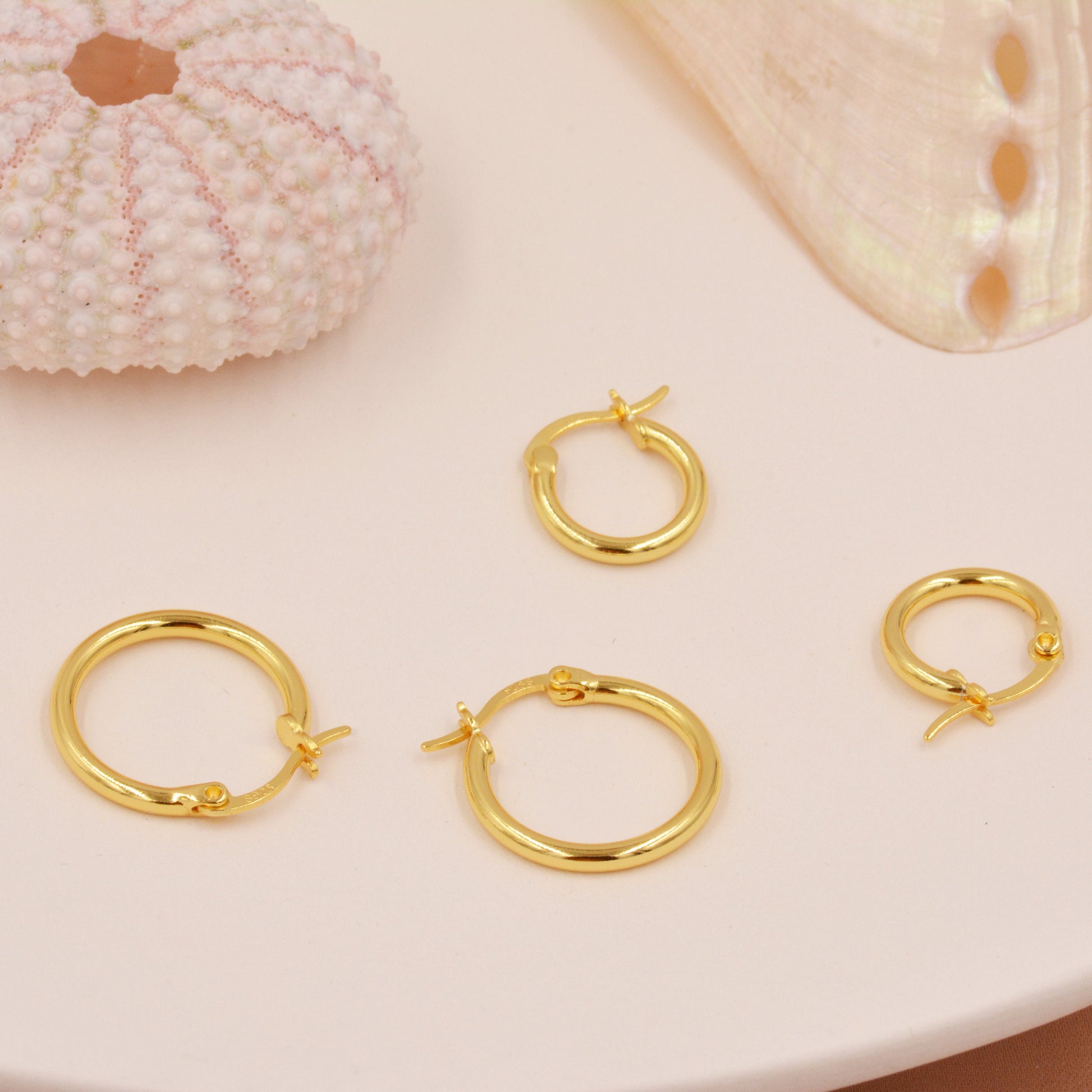 Pair of Minimalist Huggie Hoop Earrings in Sterling Silver, Plain Hoop Earrings , Two Sizes Available, Simple Hoop Earrings