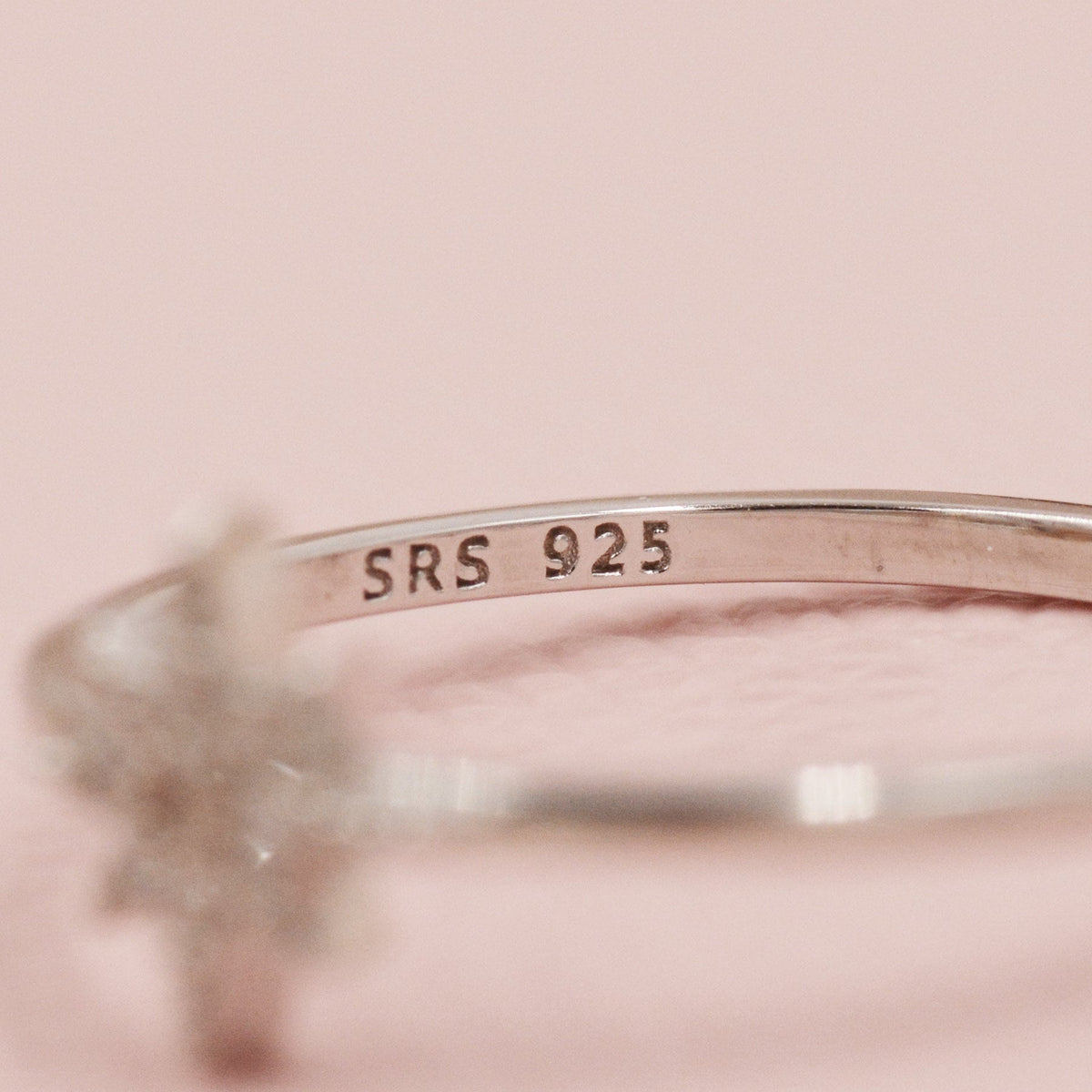 Sterling Silver Starburst Ring - Dainty Star Ring - Stacking Ring