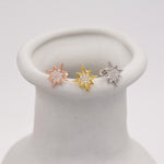 Starburst Stud Earrings in Sterling Silver Pave CZ Crystals, Silver Gold or Rose Gold Dainty and Delicate Earrings, Celestial Jewellery