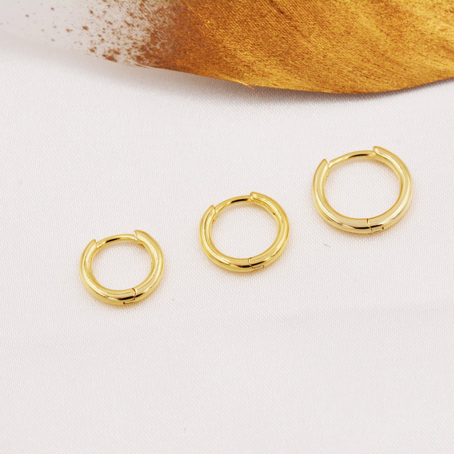 Minimalist Huggie Hoops in Sterling Silver, 7mm, 8mm and 9mm Skinny Hoops, Silver or Gold, Simple Hoop Earrings
