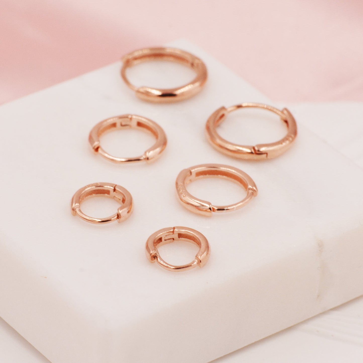 Minimalist Huggie Hoops in Sterling Silver, 6mm,  8mm and 10mm Skinny Hoops, Rose Gold or Gold, Simple Hoop Earrings