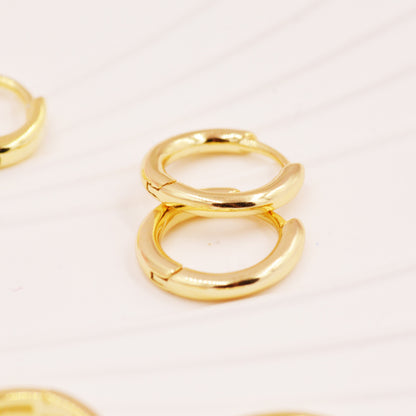 Minimalist Huggie Hoop Earrings in Sterling Silver, 6mm to 18mm Hoops, Various Sizes, Skinny Hoops, Silver or Gold, Simple Hoop Earrings