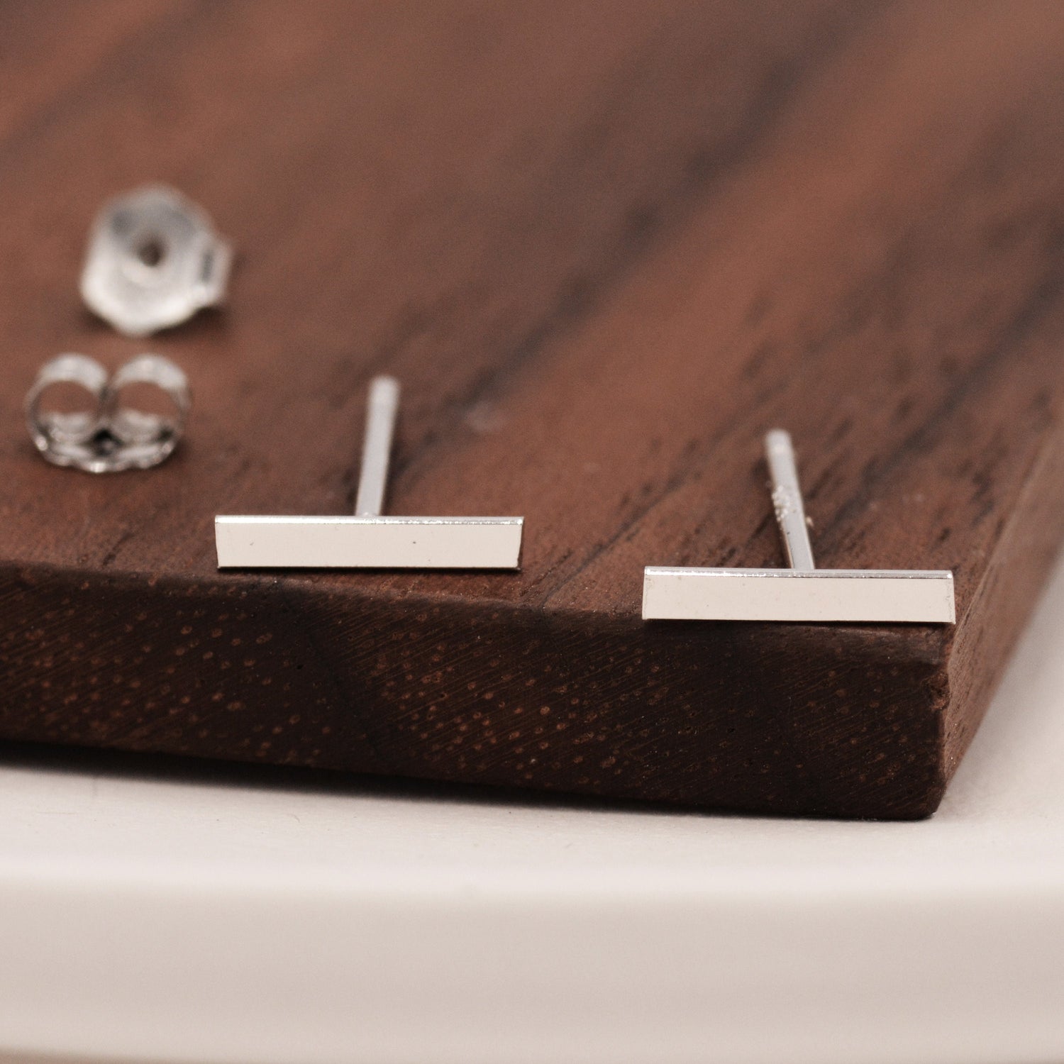 Little Bar Stud Earrings in Sterling Silver, Extra Small Bar Earrings, Skinny Bar Earrings, Stacking Earrings