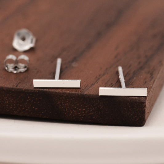 Little Bar Stud Earrings in Sterling Silver, Extra Small Bar Earrings, Skinny Bar Earrings, Stacking Earrings