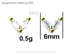 Sterling Silver CZ Marquise Leaf Screwback Earrings, Gold or Silver, Marquise Fan Screw back Earrings, Two Marquise Barbell Earrings
