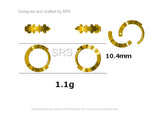 Star Motif Huggie Hoop Earrings in Sterling Silver, Star Hoop Snug Earrings, 8mm Hoop, Silver or Gold, Geometric Design
