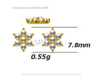 Opal Flower Stud Earrings in Sterling Silver - Gold or Silver - Opal Snowflake - 7 Opal Cluster - Petite Stud Earrings
