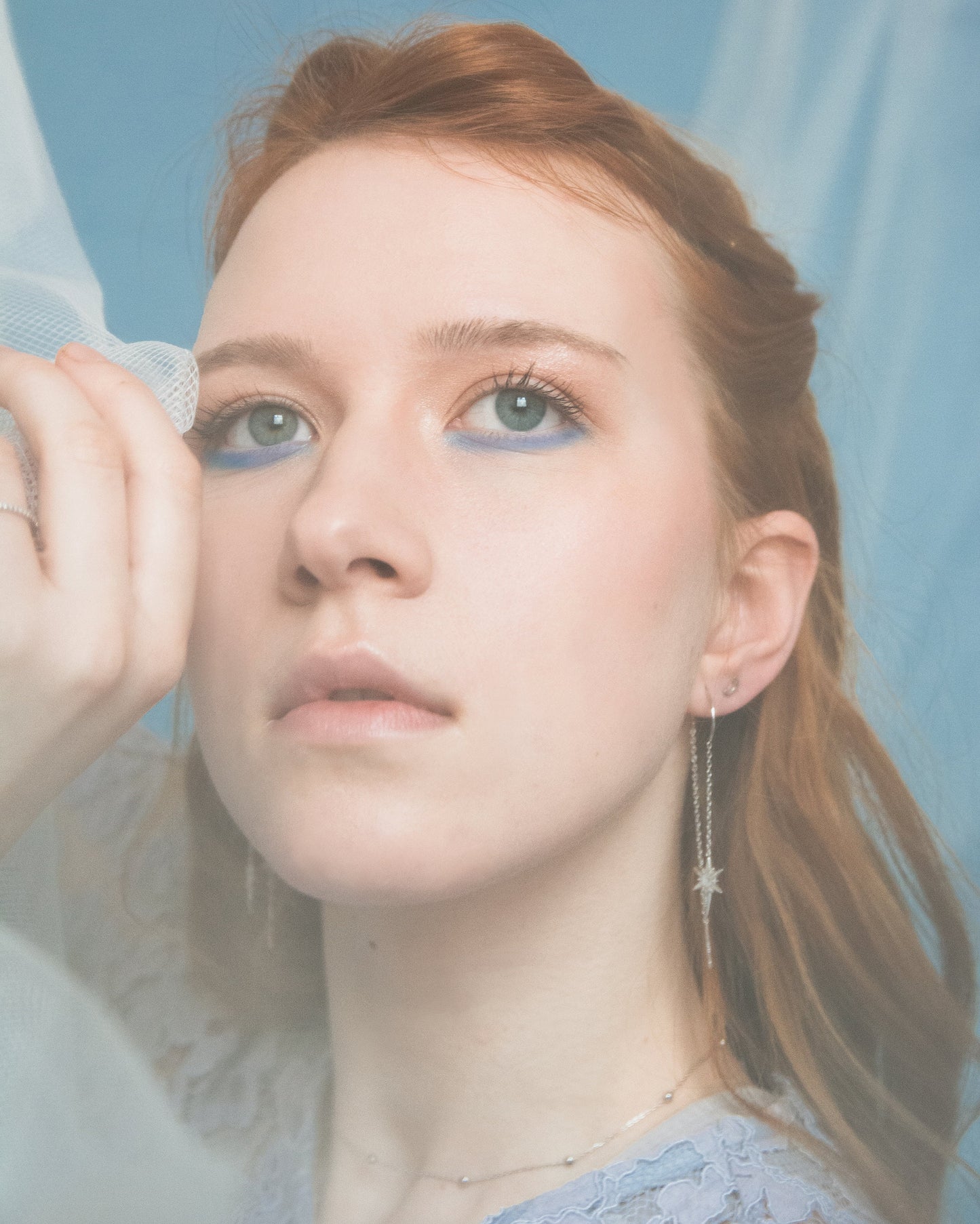 Beautiful Starburst Star Ear Threader Earrings, Silver, Gold or Rose Gold, Ear Wire in Sterling Silver, U shaped Dangle Threaders