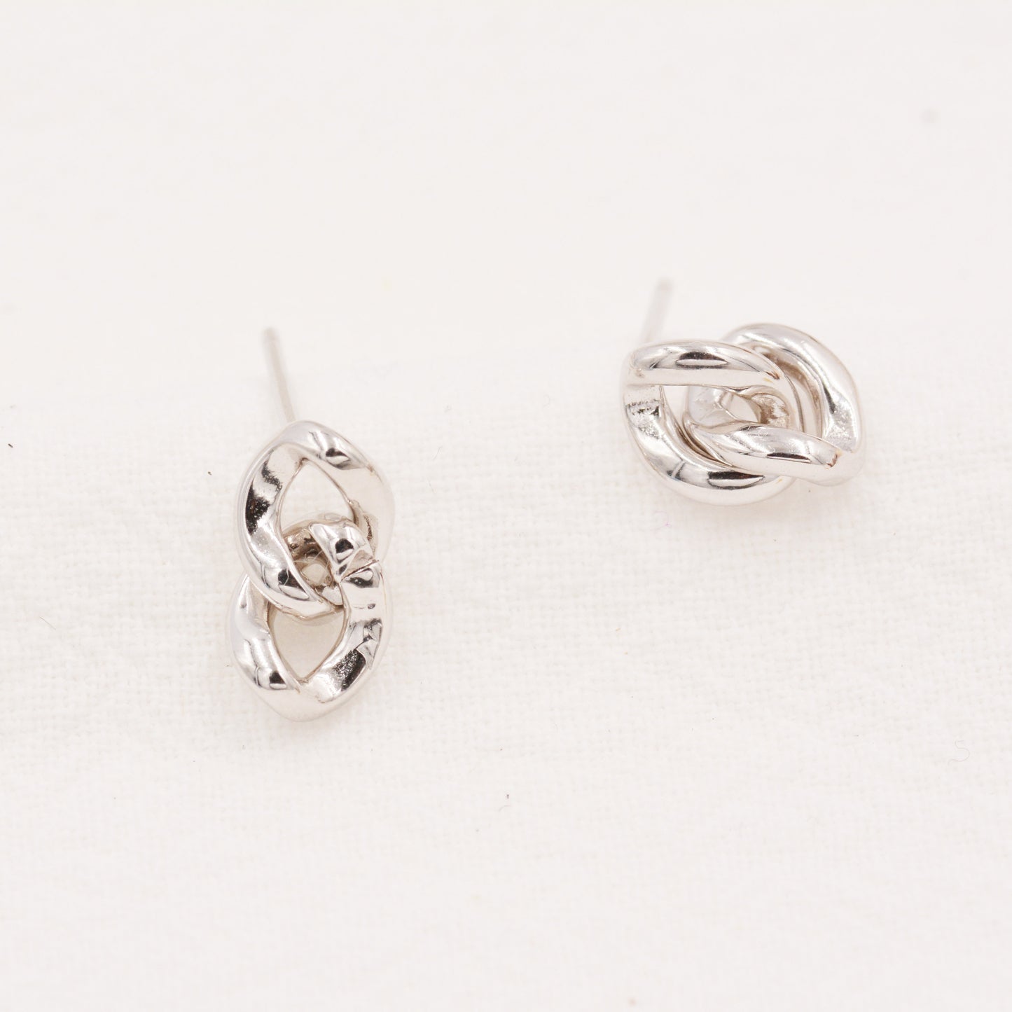 Chunky Chain Stud Earrings in Sterling Silver, Gold or Silver, Chain Design Earrings, Link Chain Stud